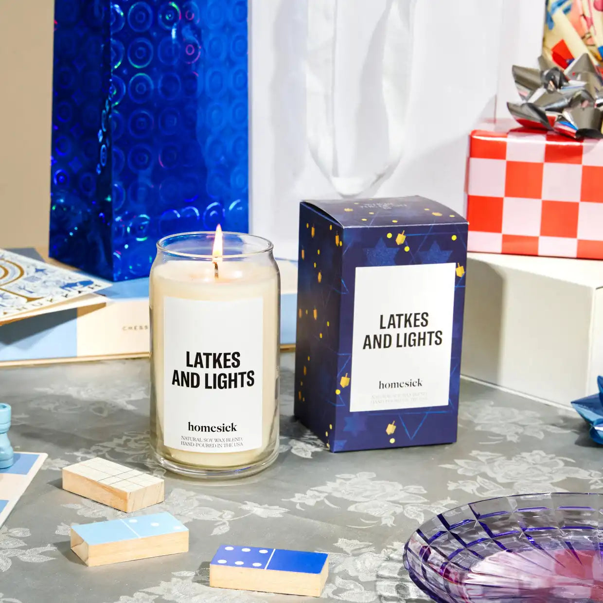 Latkes and Lights Candle
