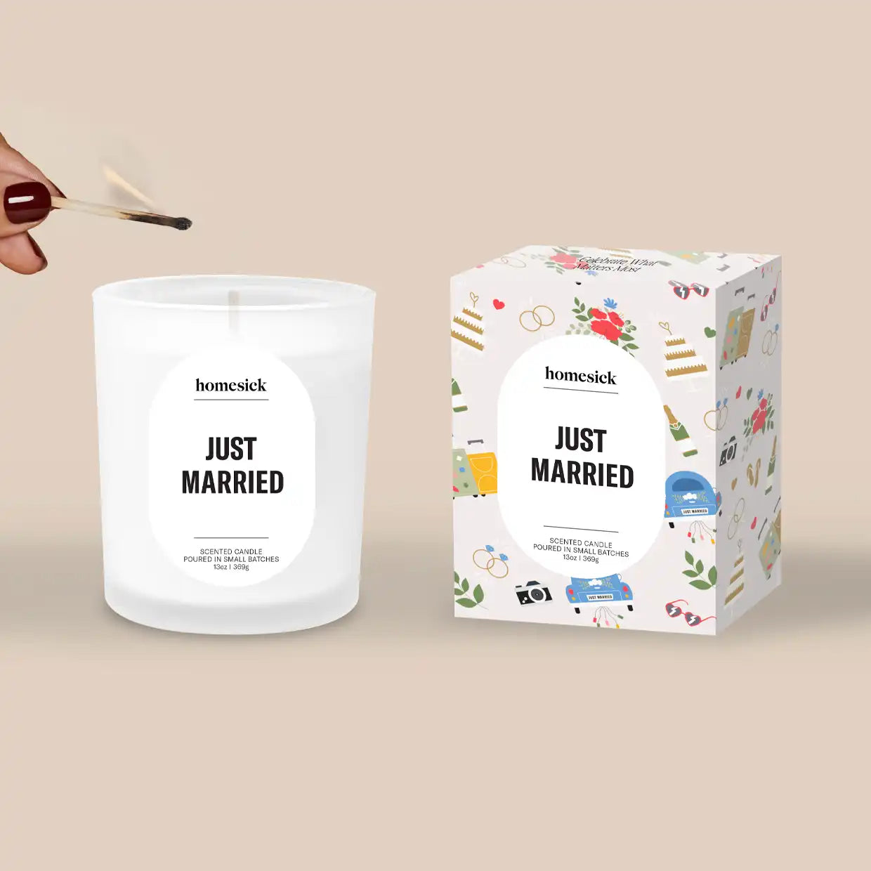 Just Married Candle